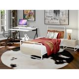 Latitude Run® Fez Low Profile Standard Bed Metal in Brown/White | 37.01 H x 37.8 W x 74.41 D in | Wayfair 7BB51B527ACD4451A5371B6E9BADEACE