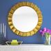 Etta Avenue™ Tilbrook Distressed Accent Mirror Metal in Yellow | 35 H x 2 W x 35 D in | Wayfair C6D7432BB73D4706A2818F5759ABD32C