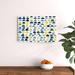 George Oliver Half Circle Pattern Yellow Navy - Wrapped Canvas Painting Print Canvas in Blue/Yellow | 20 H x 30 W x 1.25 D in | Wayfair