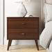 Mercury Row® Alyssa 2 - Drawer Nightstand Wood in Brown/Gray | 25 H x 25 W x 16 D in | Wayfair 1E4D29C3E66249E09E34337EECF872A4