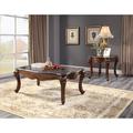 Bloomsbury Market Traditional Style Coffee Rectangular Table, Marble & Cherry Wood in Brown | 20 H x 52 W x 30 D in | Wayfair