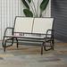 Latitude Run® Outdoor Arichabala Rocking Metal Bench in Black/Gray/White | 34.5 H x 48.5 W x 31.5 D in | Wayfair DC2AFEA2B85A416195144F8FE0D742DF