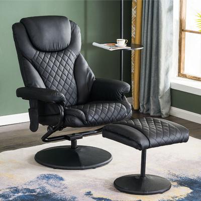 M Mcombo Relaxsessel Fernsehsessel Drehsessel mit Fußhocker 360° drehbar 9022BK Image