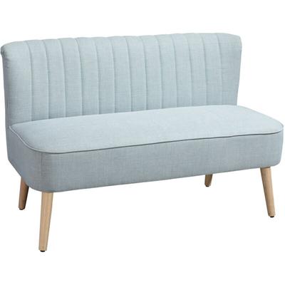 2-Sitzer Stoffsofa Polstersofa Doppelsofa Sitzmöbel Loungesofa Holz Schaumstoff Hellgrün 117 x 56,5