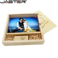 JASTER-Clé USB en bois avec logo personnalisé gratuit clé USB et boîte clé USB album photo