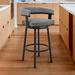 Cohen Modern Upholstered Faux Leather Swivel Bar or Counter Stool with Metal Legs