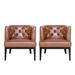 Clough Fabric or Faux Leather Tufted Accent Chair (Set of 2) by Christopher Knight Home