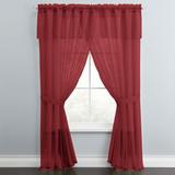 Wide Width BH Studio Sheer Voile 5-Pc. One-Rod Curtain Set by BH Studio in Burgundy (Size 96" W 84" L) Window Curtain