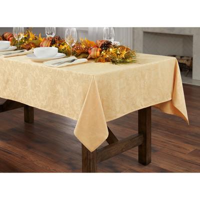 Damask 52" Sq. Tablecloth by BrylaneHome in Gold