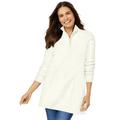 Plus Size Women's Cable Knit Half-Zip Pullover Sweater by Woman Within in Ivory (Size 1X)