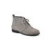 Wide Width Women's White Mountain Auburn Lace Up Bootie by White Mountain in Light Grey Suede (Size 8 W)