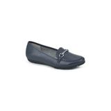 Wide Width Women's Cliffs Glowing Flat by Cliffs in Navy Smooth (Size 8 W)