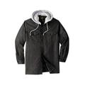 Men's Big & Tall Boulder Creek® Removable Hood Shirt Jacket by Boulder Creek in Black Denim (Size L)