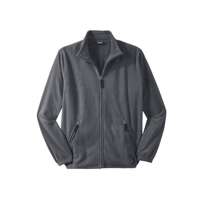 Men's Big & Tall Explorer Plush Fleece Full-Zip Jacket by KingSize in Steel (Size 7XL)
