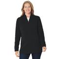 Plus Size Women's Cable Knit Half-Zip Pullover Sweater by Woman Within in Black (Size 3X)