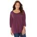 Plus Size Women's Raindrops Shimmer Tee by Catherines in Midnight Berry (Size 5X)