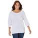 Plus Size Women's Raindrops Shimmer Tee by Catherines in White (Size 4X)