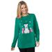 Plus Size Women's Holiday Graphic Tee by Woman Within in Emerald Christmas Dog (Size 3X) Shirt