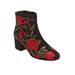 Women's The Sidney Bootie by Comfortview in Black Embroidery (Size 9 1/2 M)