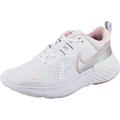 Nike Damen React Miler 2 Sneaker, White/Pink Glaze-Light Soft Pi, 36 EU