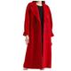 BUZHIDAO Women's Coats Autumn Winter Plush Slim Warm Jacket Long Coat Long Sleeve Plush Coat Double Breasted Cashmere Coat Large Fur Collar Coat Wool Coat, red, M