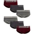 Reebok Women's Underwear - Seamless Microfiber Briefs Panties (6 Pack), Size Small, Grey/Burgundy/Charcoal