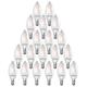 paul russells Small Edison Screw LED Filament Pearl Frosted Candle E14 Light, 25w Equivalent Replacement 2.5W 250LM 2700K Warm White C35 Bulbs, Ceiling Fittings Chandelier Energy Saving, Pack of 20