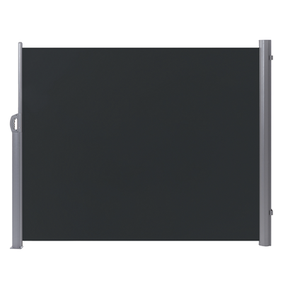 Seitenmarkise Graphitgrau Aluminium 160x300 cm ausziehbar mit Standfuß wasserabweisender UV-beständiger Stoff Outdoor Ga