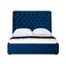 Bed Is Made of Velvet Fabric, Sponge, Non-Woven Fabrics and Medium Density Fiberboard - Blue