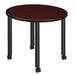 Kee 30" Round Mobile Breakroom Table- Grey/ Black