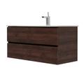 Latitude Run® Veneto 40″ Wall Mount Single Bathroom Vanity w/ Ceramic Top Wood/in Brown | 19 H x 40 W x 18 D in | Wayfair