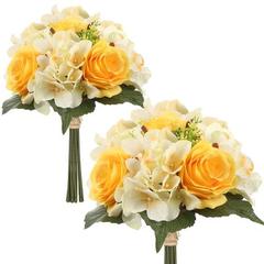 Primrue Roses Floral Arrangement in Vase Silk in Yellow | Wayfair E69CC998D2334D5A9C2E6204F218FD3F