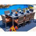 Wade Logan® Aleyza Rectangular 8 - Person 81.5" Long Outdoor Dining Set w/ Cushions Plastic/Wicker/Rattan in Gray | Wayfair