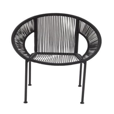 Black Metal Contemporary Outdoor Chair by Quinn Living in Black