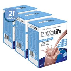 NuVu Life, Liquid-Life Shake. High Calorie, High Protein, Nutrient Rich Powdered Drink Mix for Weight Gain or Meal Replacement (Chocolate, 21 Sachets)