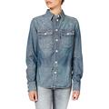 G-STAR RAW Women's Kick Back Worker Shirt, Antic Faded Aegean Blue Painted C611-c244, Large