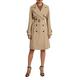 Women Long Trench Coat with Belt Double-Breasted Solid Colour Lapel Collar Windbreaker Jacket Spring Autumn Coat S-XL (Khaki Thicken, L)
