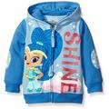 Nickelodeon Girls' Shimmer and Shine Character Hoodie쉬머 앤 샤인 캐릭터 후디 Hooded Sweatshirt, Aqua/Dark Turquoise, 3 Years