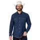 Wrangler Men's Western Long Sleeve Snap Work Shirt Washed Finish, Dark Denim, XL Tall