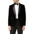 Men’s Soft Velvet Dinner Jacket Retro Tailored Fit Party Tuxedo Blazer Black Satin Shawl Lapels [AMZCH-TUX-TIM-BLACK-36]