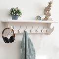 YXZN Wall Hooks with Shelf Entryway Wall Hanging Shelf Wood Coat Hooks for Wall with Shelf Wall Mounted Coat Hook Rack with Hooks for Bathroom Living Room Bedroom