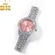 TBTK – montre-bracelet de luxe pour femmes petite taille cadran rose Quartz glacé strass
