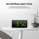 Horloge de table miroir numérique USB alarme Snooze affichage de l'heure veilleuse lumière LED