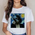 T-shirt manches courtes femme décontracté et humoristique Van Gogh Harajuku Ullzang années 90