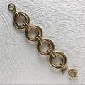 J. Crew Jewelry | J. Crew Chunky Double Link Brass Chain Bracelet | Color: Brown | Size: 8-1/4” Length