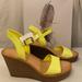 Jessica Simpson Shoes | Jessica Simpson Neon Yellow Patent Wedge Sandals Various Sizes Nwt | Color: Yellow | Size: 8.5