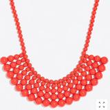 J. Crew Jewelry | J. Crew Coral Beaded Bauble Bib Necklace | Color: Silver | Size: Os