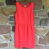 J. Crew Dresses | J. Crew Factory Coral Ruched Mid Length Dress | Color: Red | Size: 6