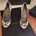 Gucci Shoes | Nwt Gucci Floral Heels. Comes With Shoe Bag & Box | Color: Black | Size: 7.5