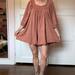 Free People Dresses | Free People Romper Playsuit Oversized Dress | Color: Brown/Red | Size: M